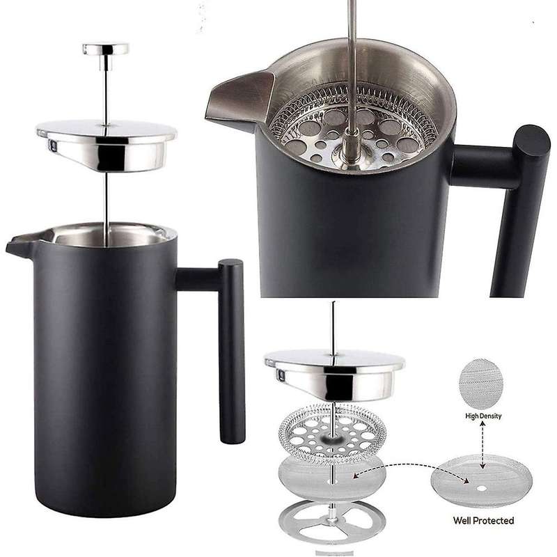 8 Cup/1 Litre French Press Coffee Maker, with 304 Stainless Steel