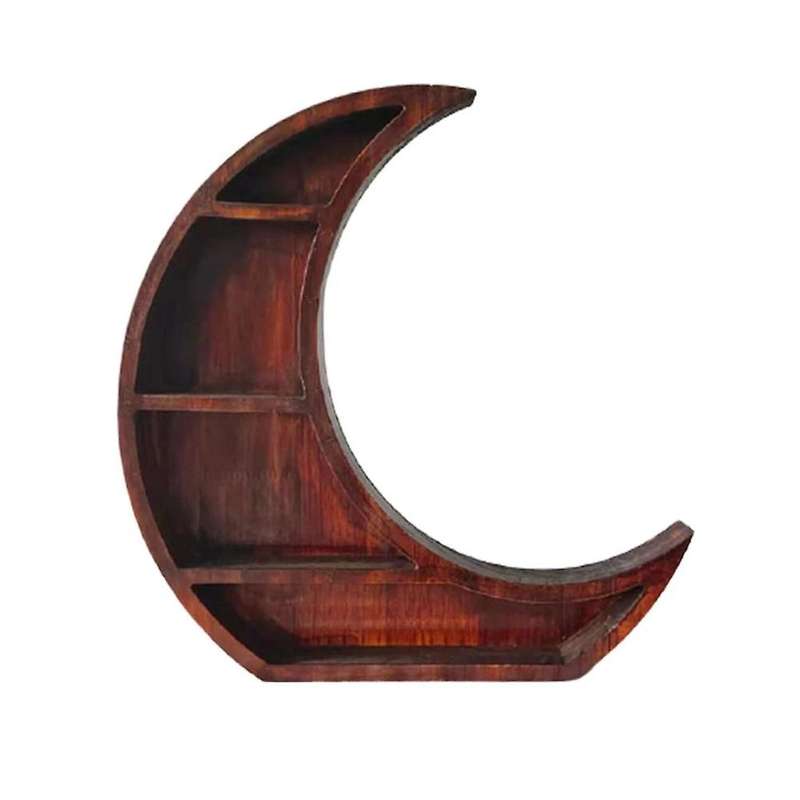 Moon Shelf Room Decor Crystal Shelf Reversible Wooden Essential