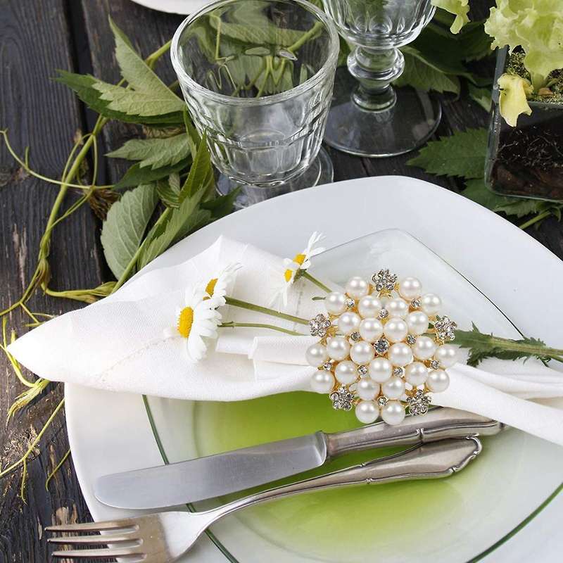8 Pack Starfish Rhinestone Napkin Ring for Wedding Party Table Dcor
