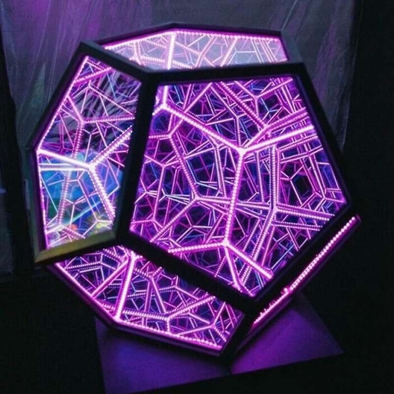 Creative Cool Infinite Dodecahedron Night Light Colored Art Lamp Desk