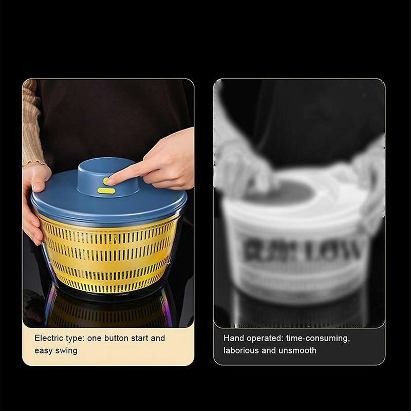 Salad Spinner Dehydrator Fruits Draining Usb Charing Kitchen Drainer