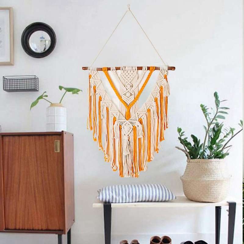 Hand-woven Color Macrame Bohemian Tapestry for Home Bedroom 60x75cm-d