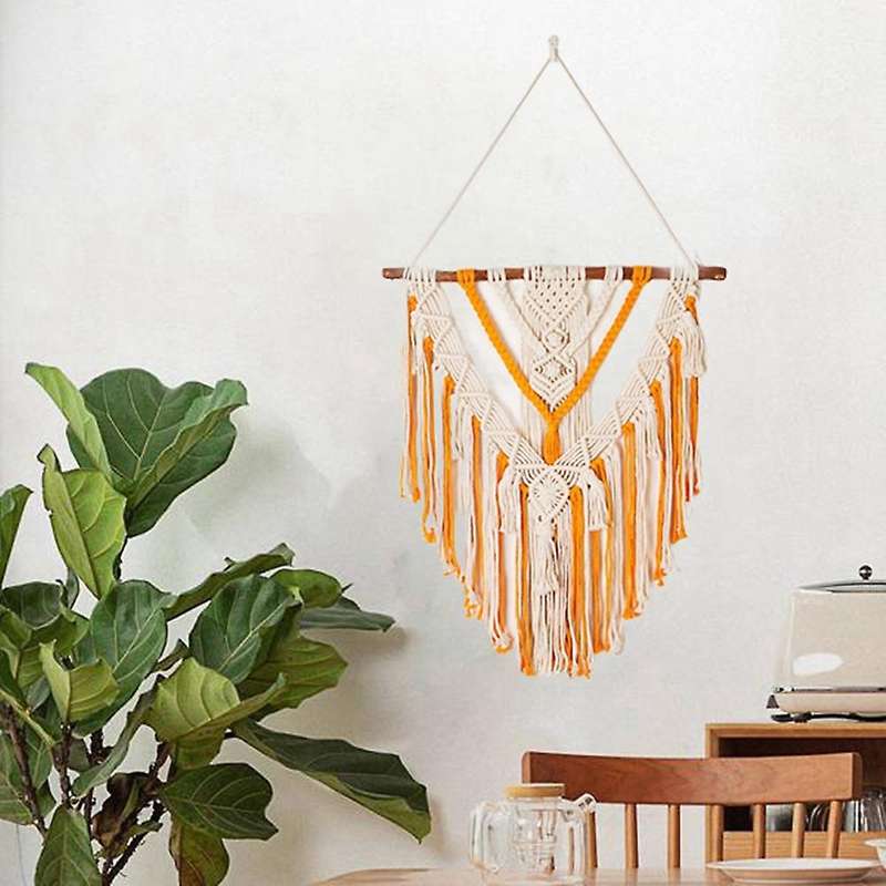 Hand-woven Color Macrame Bohemian Tapestry for Home Bedroom 60x75cm-c