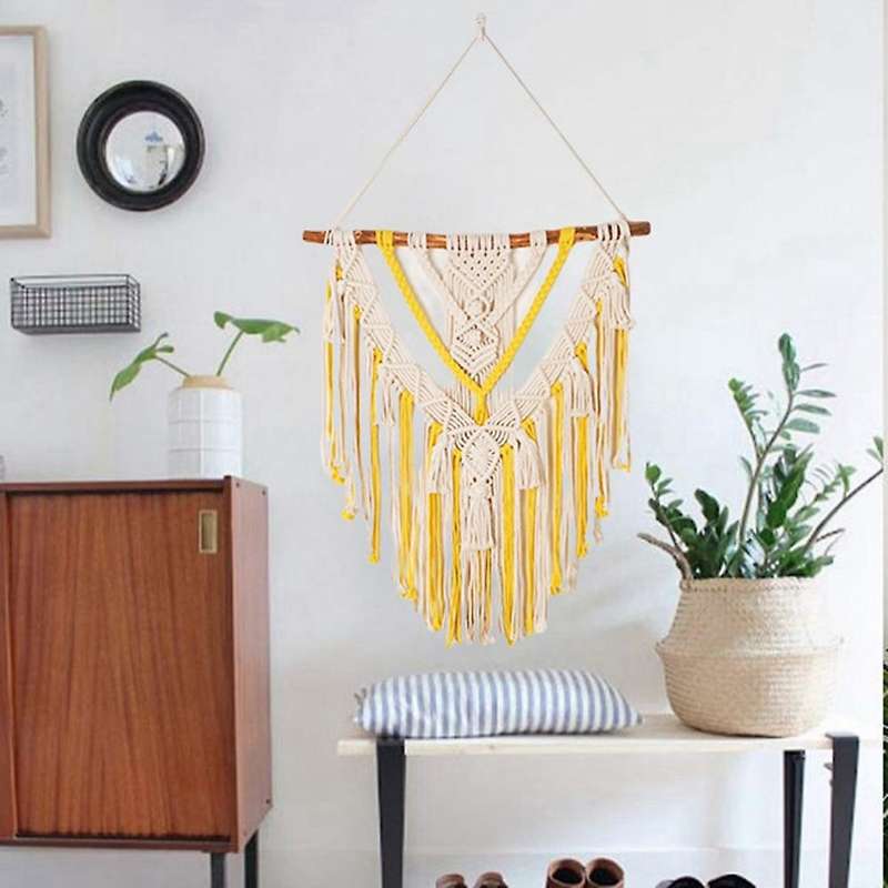 Hand-woven Color Macrame Bohemian Tapestry for Home Bedroom 60x75cm-c