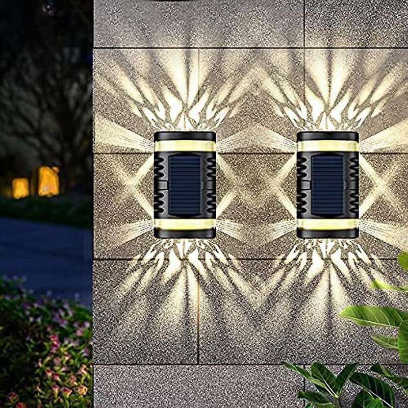 4 Pack Solar Lights Garden Solar Powered Wall Lights Warm Light