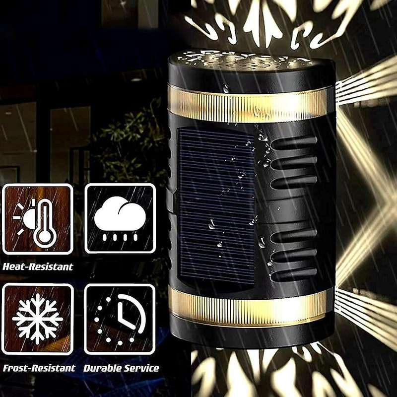4 Pack Solar Lights Garden Solar Powered Wall Lights Warm Light