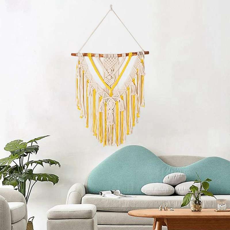 Hand-woven Color Macrame Bohemian Tapestry for Home Bedroom 60x75cm-b
