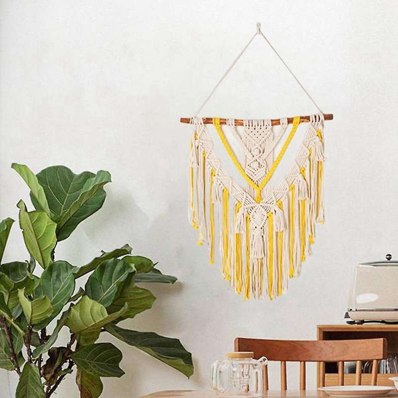 Hand-woven Color Macrame Bohemian Tapestry for Home Bedroom 60x75cm-b