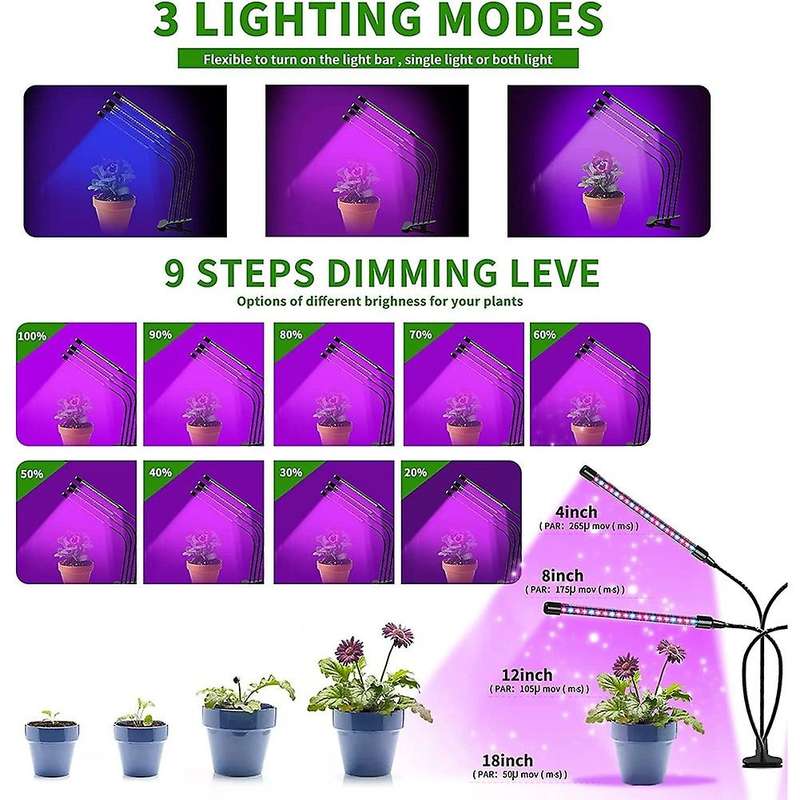 Grow Lights for Indoor Plants - Full Spectrum Plant Light Us Plug