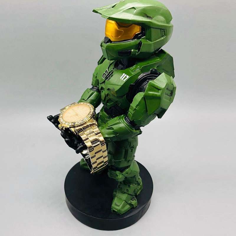 Green Soldier Mobile Phone Stand Armor Knight Robot Watch Drag
