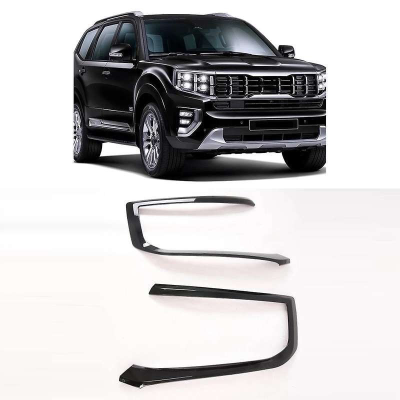 Car Front Headlight Lamp Cover Frame Trim Sticker Abs for Kia Borrego
