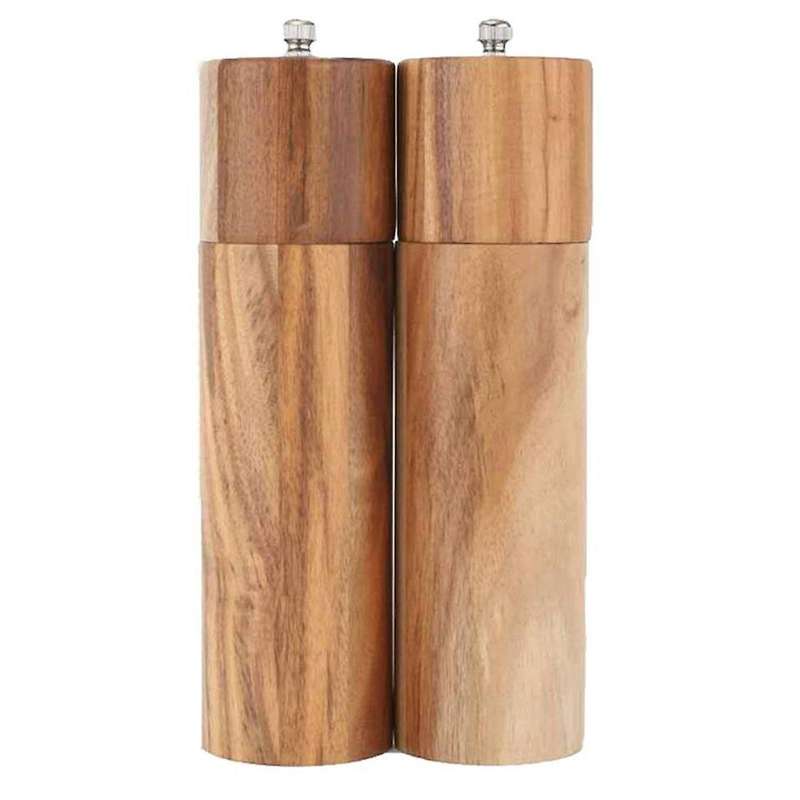 Wooden Salt and Pepper Grinder,suitable for Picnic,barbecue, 2 Pieces