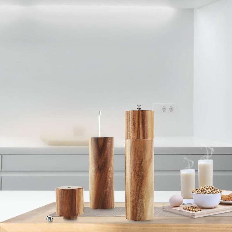 Wooden Salt and Pepper Grinder,suitable for Picnic,barbecue, 2 Pieces