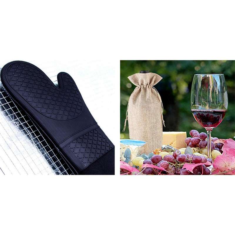 Professional Silicone Oven Mitts Elbow Length Heat Resistant Gloves