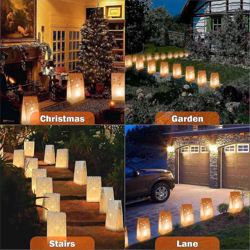 70pcs White Luminary Bags Paper Lantern Bags for Wedding Holiday