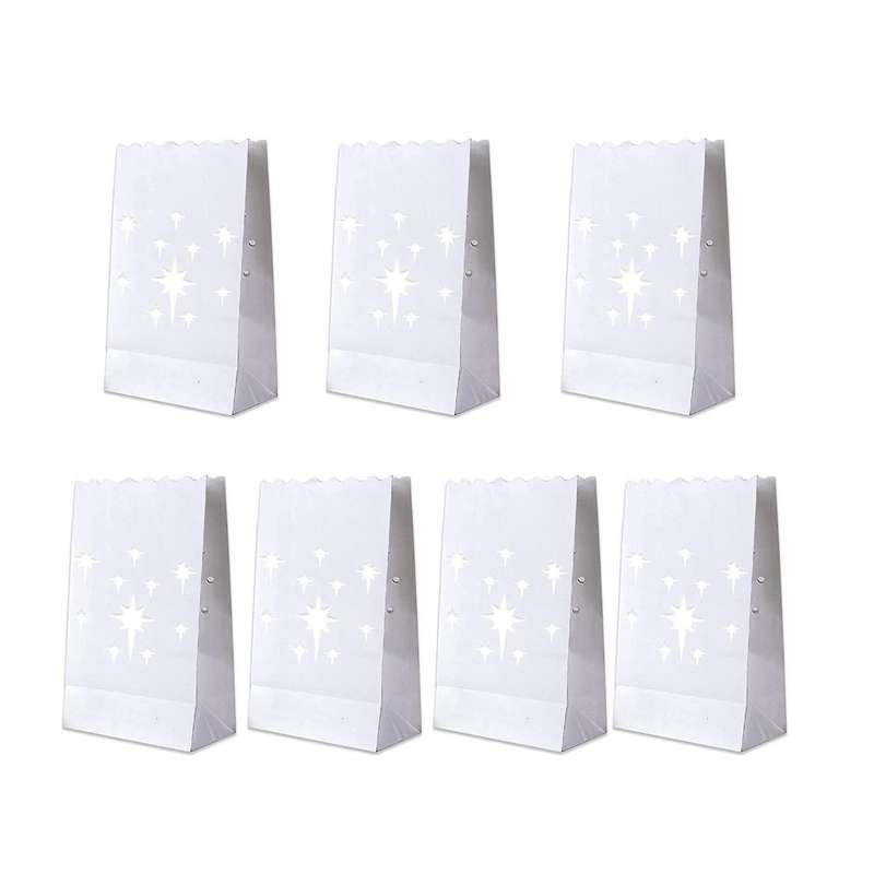 70pcs White Luminary Bags Paper Lantern Bags for Wedding Holiday