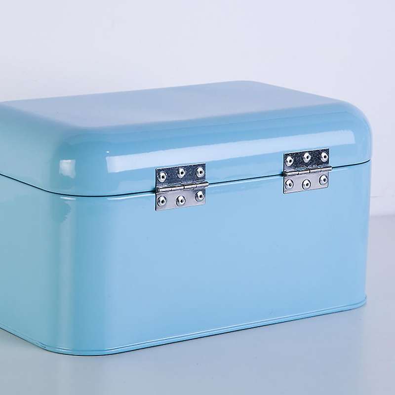 Solid Color Retro Bread Bin Box Kitchen Storage Container Black