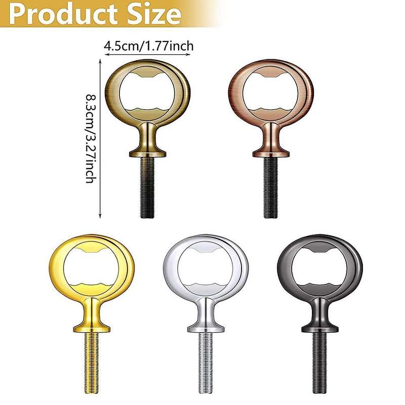 20pcs Metal Bottle Opener Kit Threaded Beer Opener Hardware,5 Colors