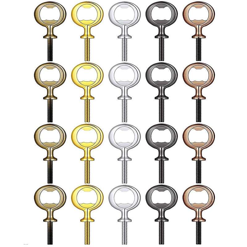 20pcs Metal Bottle Opener Kit Threaded Beer Opener Hardware,5 Colors
