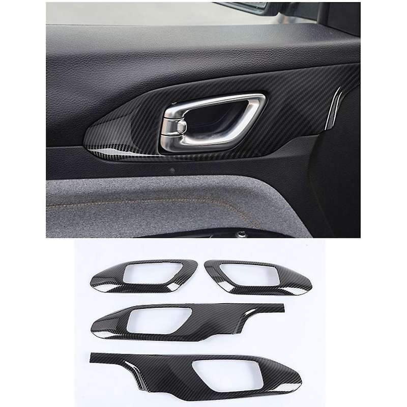 For Jeep Compass 2021 2022 Car Inner Door Handle Panel, Carbon Fiber