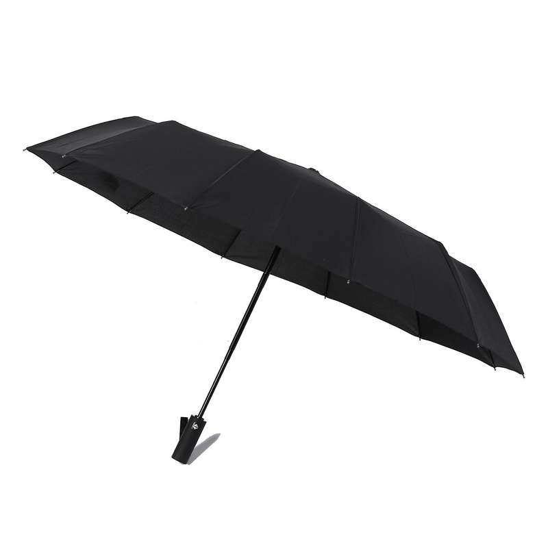 2x 12 Ribs Travel Umbrella with Ptfe Canopy, Lengthened Handle(black)