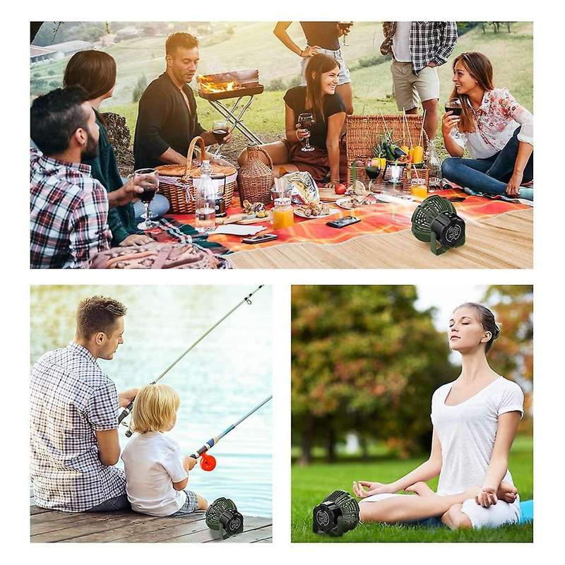 Camping Fan with Led,remote Control,180 Rotation,for Picnic,et,green