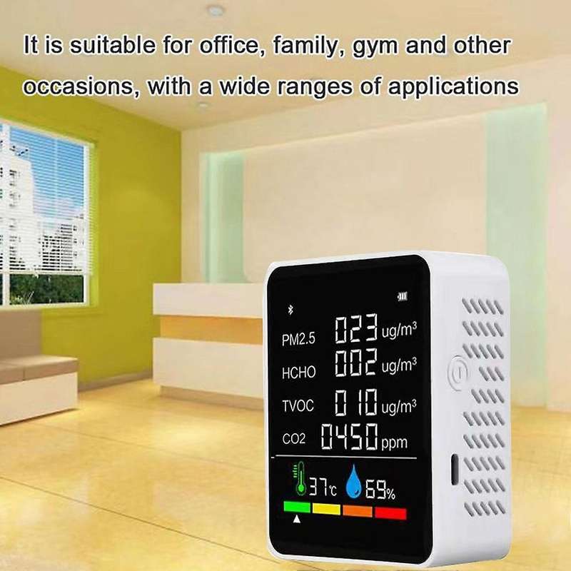 6 In1 Co2 Air Quality Monitor Digital Temperature Sensor Tester