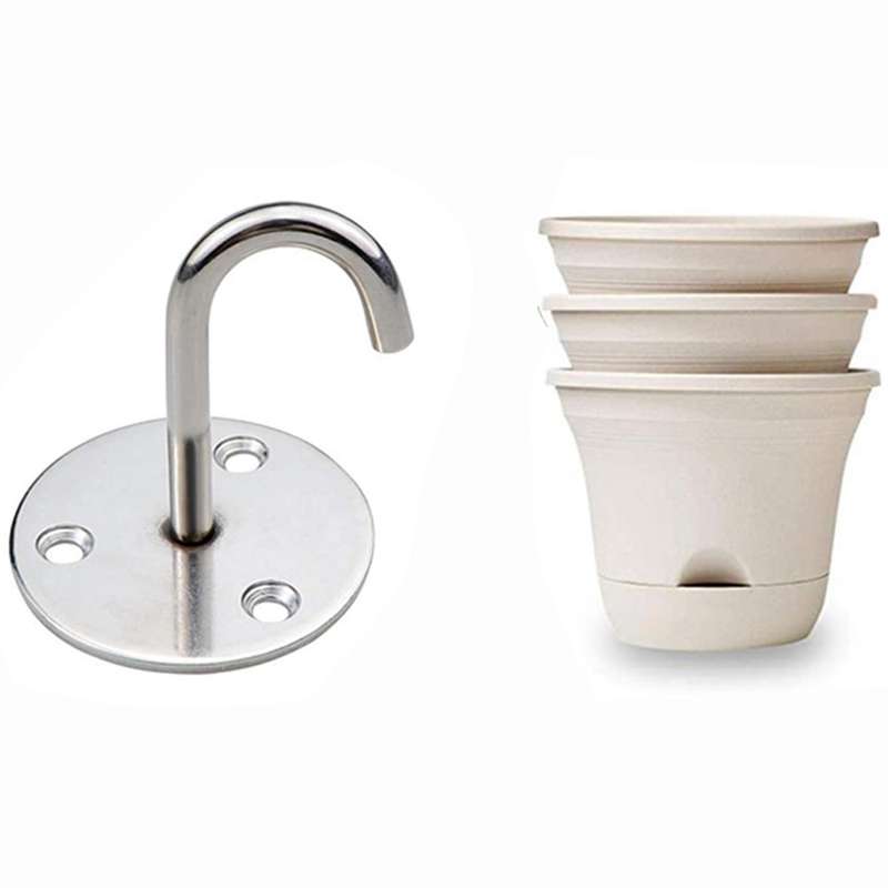 5-piece Wall-mounted Ceiling Hook Stainless Steel Round Base Hook