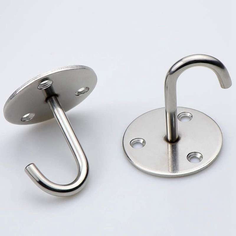 5-piece Wall-mounted Ceiling Hook Stainless Steel Round Base Hook