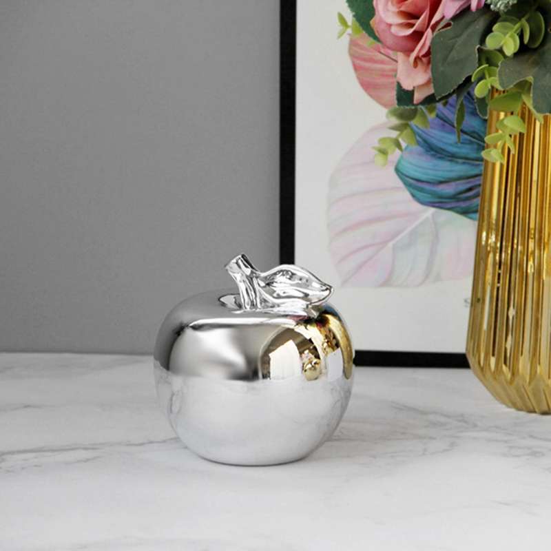 Ceramic Apple Figurines Ornaments Props Home Decoration-golden