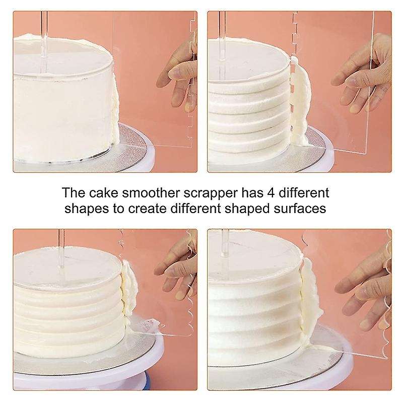 Acrylic Round Cake Discs Set- 2 Circles Each Size (158 Mil Thick)