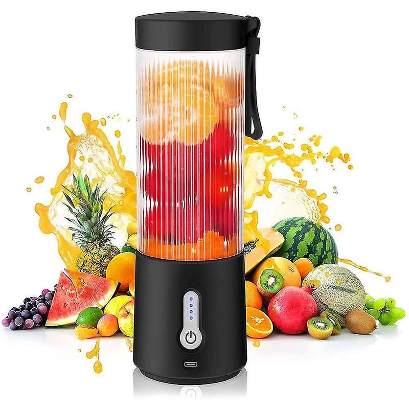 Portable Blender Personal Size Blender - Blender with 6 Blades Black