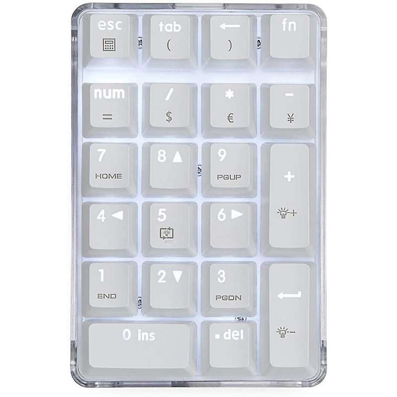 Mechanical Numeric Keypad Wired Gaming Keypad White Backlit 21 Keys