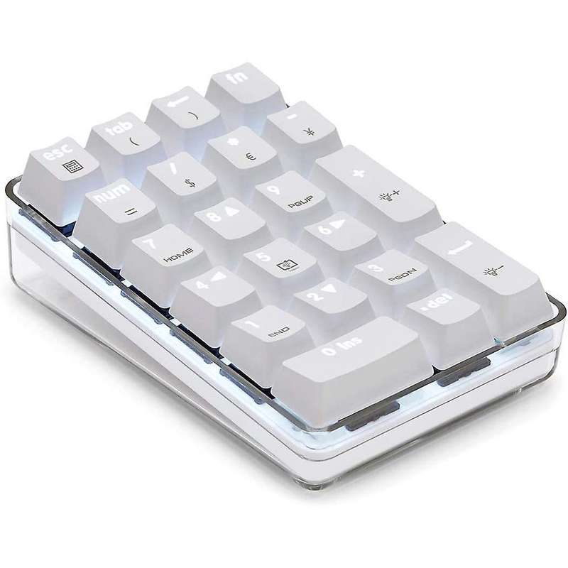 Mechanical Numeric Keypad Wired Gaming Keypad White Backlit 21 Keys