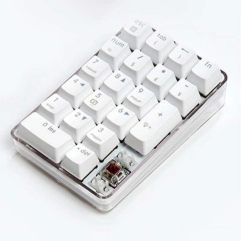 Mechanical Numeric Keypad Wired Gaming Keypad White Backlit 21 Keys