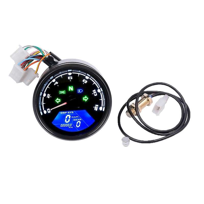 Motorcycle Lcd Digital 0-12000rpm Speedometer Odometer Gauge