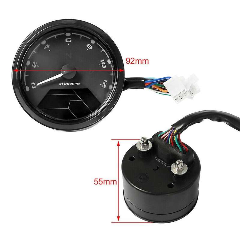 Motorcycle Lcd Digital 0-12000rpm Speedometer Odometer Gauge