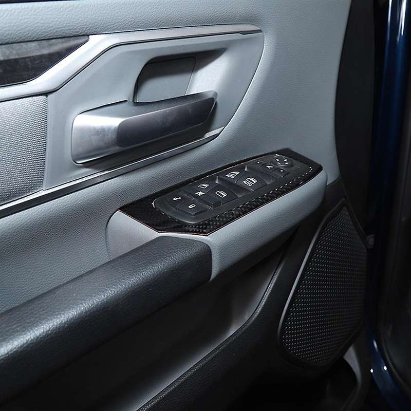 Window Lift Switch Button Panel Cover for Ram 18-22, Carbon Fiber