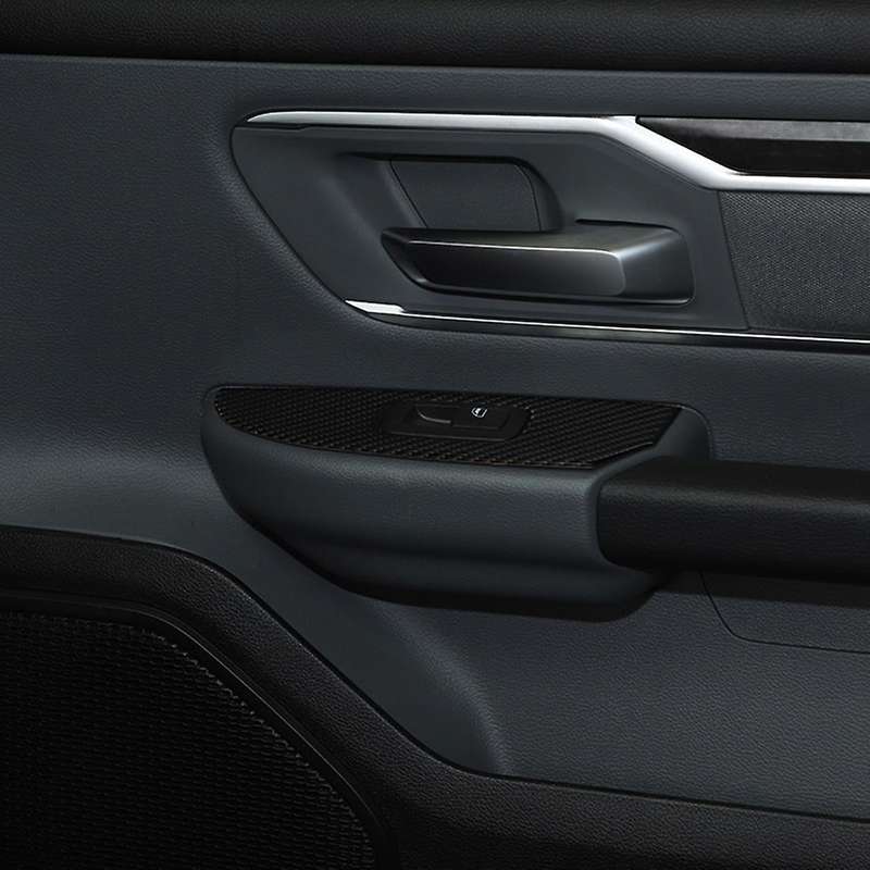 Window Lift Switch Button Panel Cover for Ram 18-22, Carbon Fiber