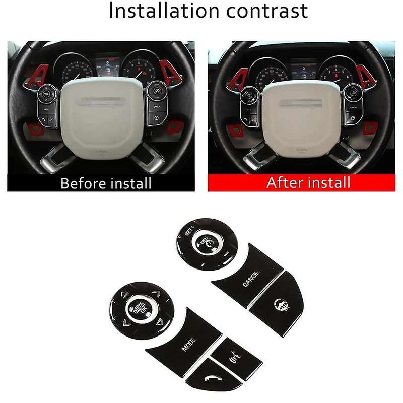 Steering Wheel Button Patch Cover for Land Rover Discovery 5, Black
