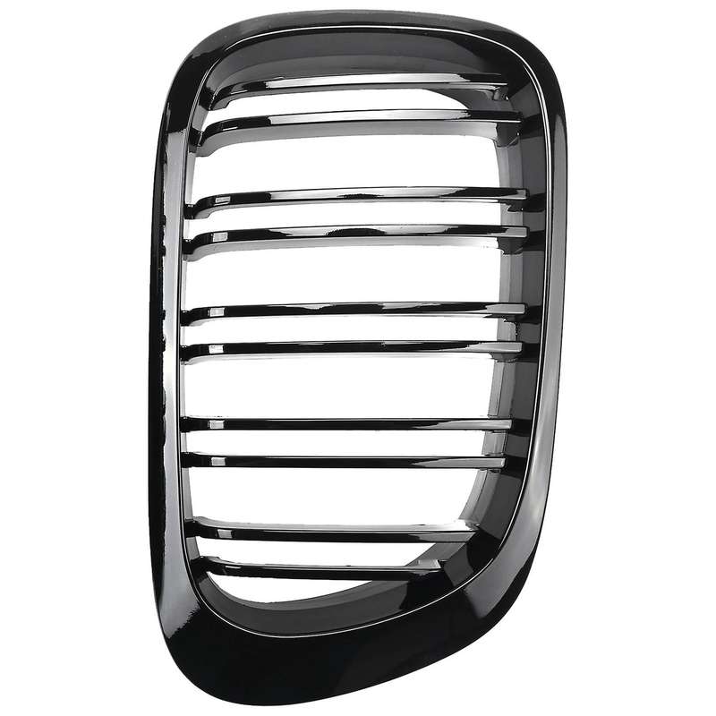 A Pair Glossy Black Double Rims Grille for Bmw E46 2 Doors 98-02 Year