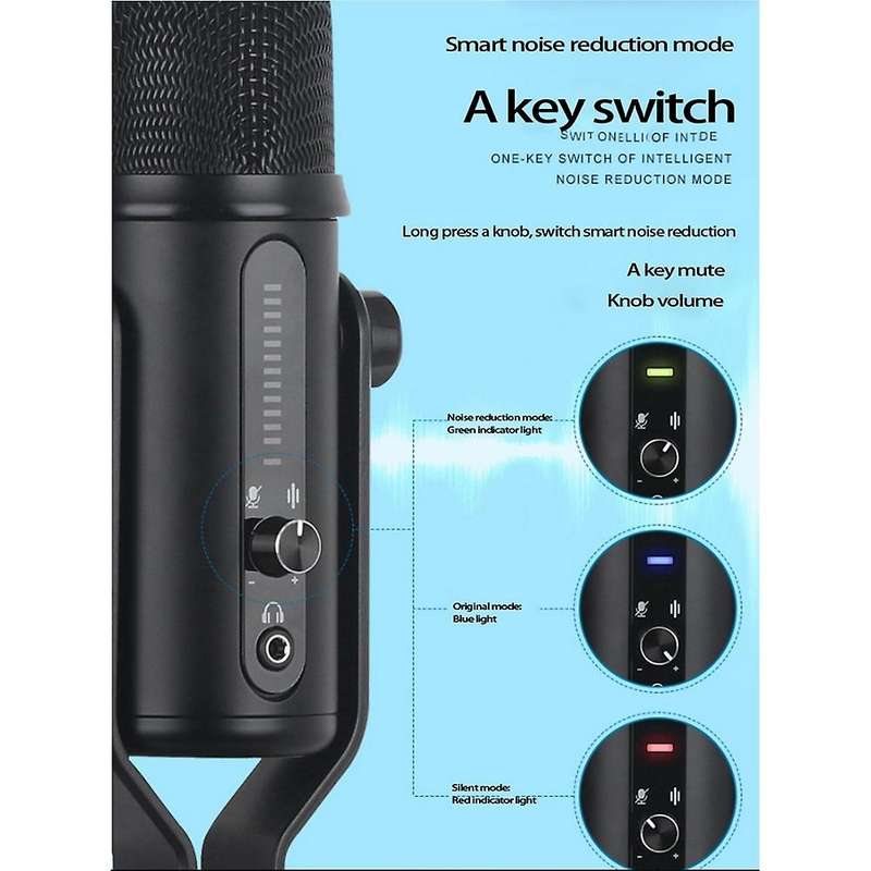 Led Voice Control Breathing Light Usb Microphone Live Recording