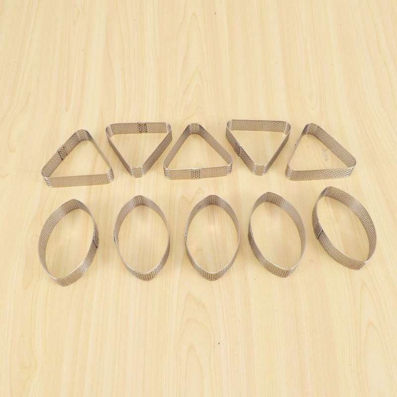 10 Pcs Boat Shape & Triple-cornered Stainless Steel Tart Ring Mould