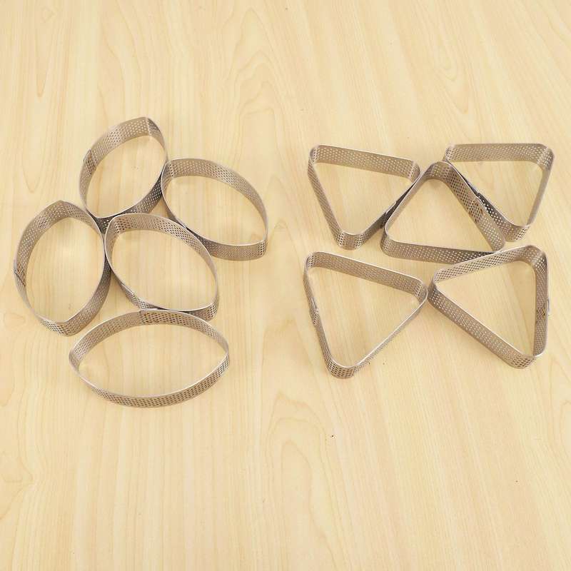 10 Pcs Boat Shape & Triple-cornered Stainless Steel Tart Ring Mould