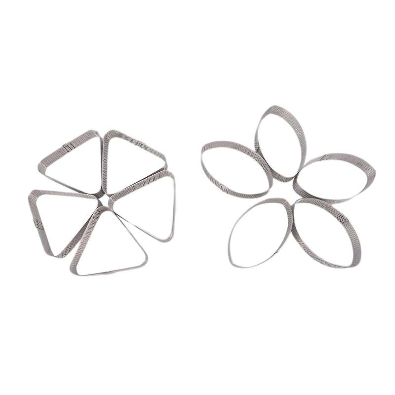 10 Pcs Boat Shape & Triple-cornered Stainless Steel Tart Ring Mould