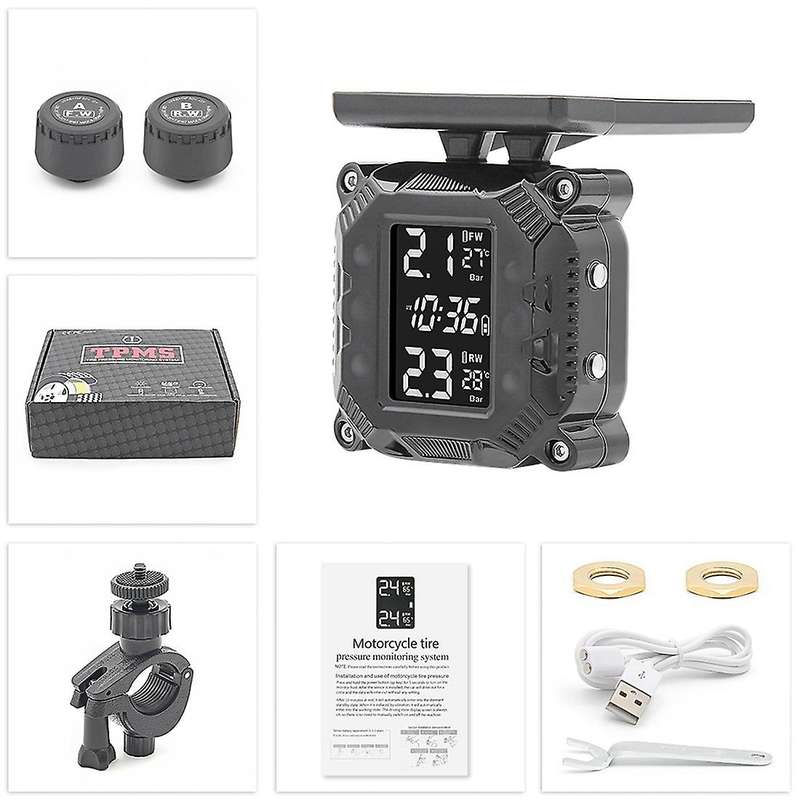 Motorcycle Tpms Tire Pressure with Solar Charging Tyre Monitoring