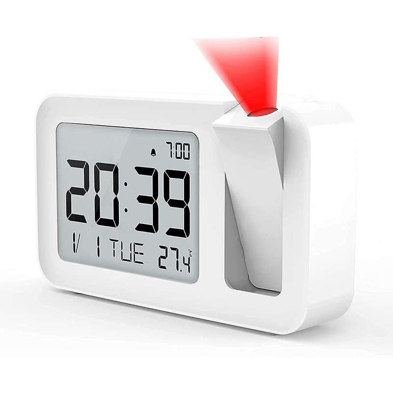 Alarm Clock with Projection, 4 Adjustable Projection Brightness