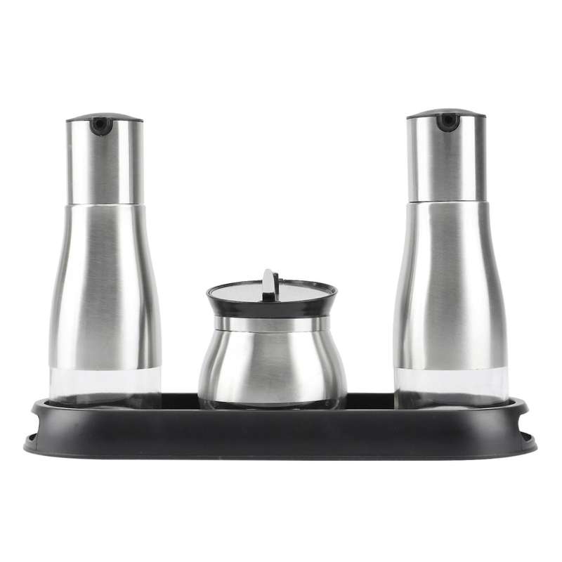 Oiler Seasoning Jar 3-piece Funnel Glass Leak-proof Bottle with Base