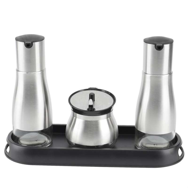 Oiler Seasoning Jar 3-piece Funnel Glass Leak-proof Bottle with Base