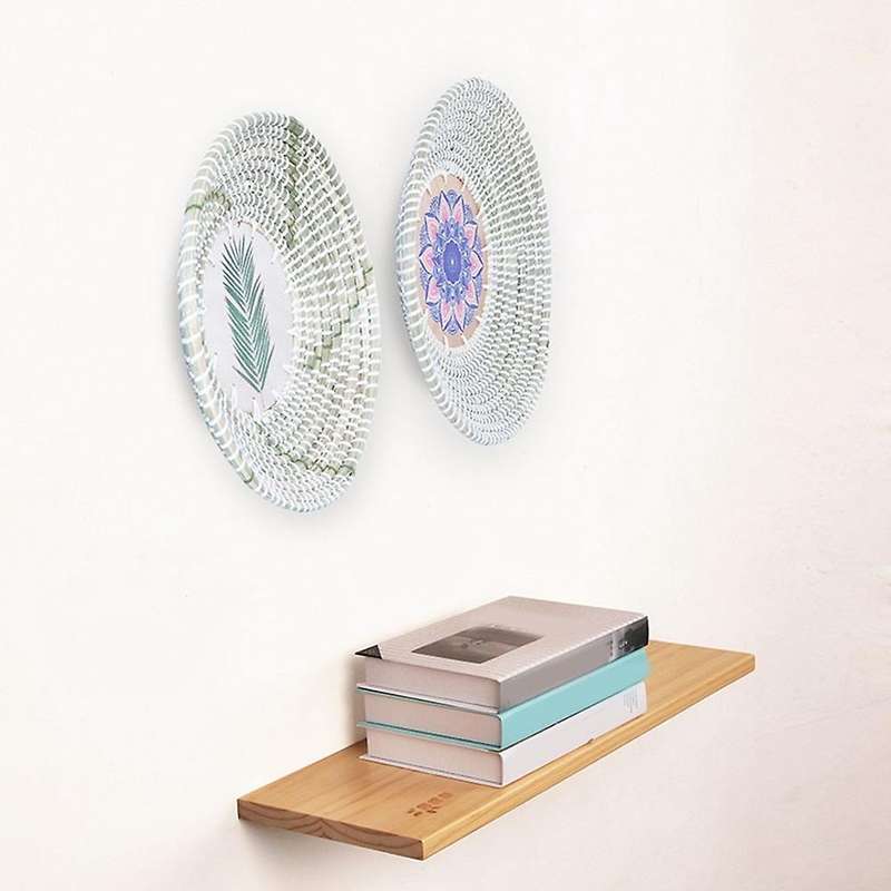 2 Pcs Woven Handmade Hanging Wall Basket, for Living Room, Bedroom